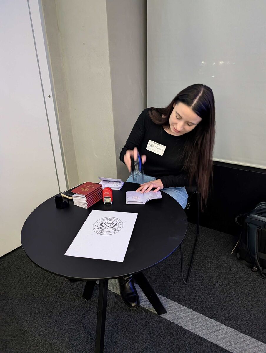 スタンプ押印の様子